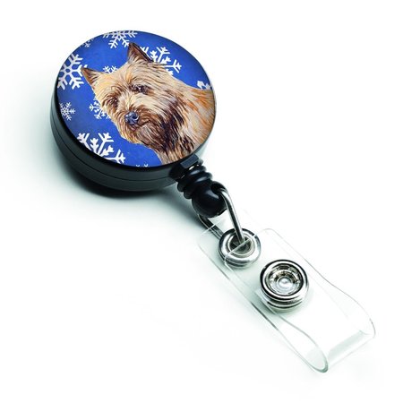 TEACHERS AID Cairn Terrier Winter Snowflakes Holiday Retractable Badge Reel TE750402